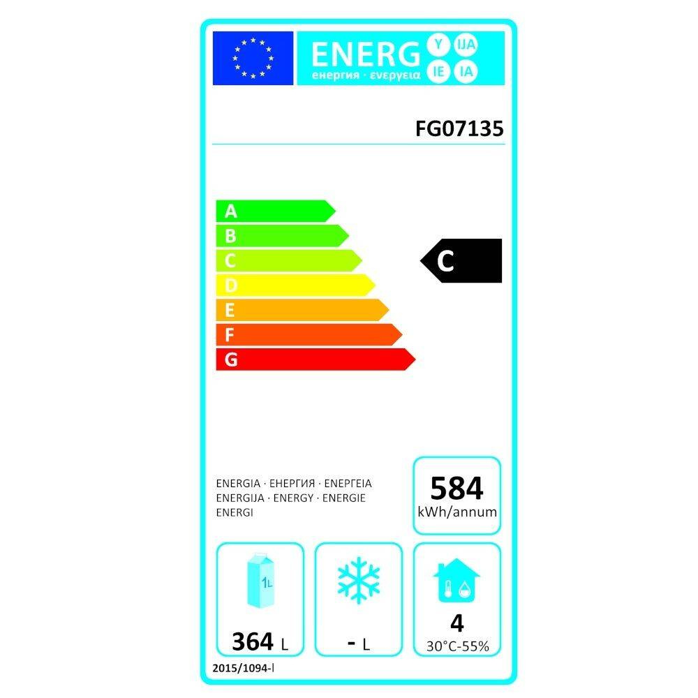 Frigider 1 ușă 360 l, oțel inoxidabil | FORGAST FG07135