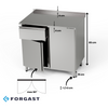 Masă de lucru din oțel inoxidabil cu dulap și sertar 90x70x85 mm | FORGAST