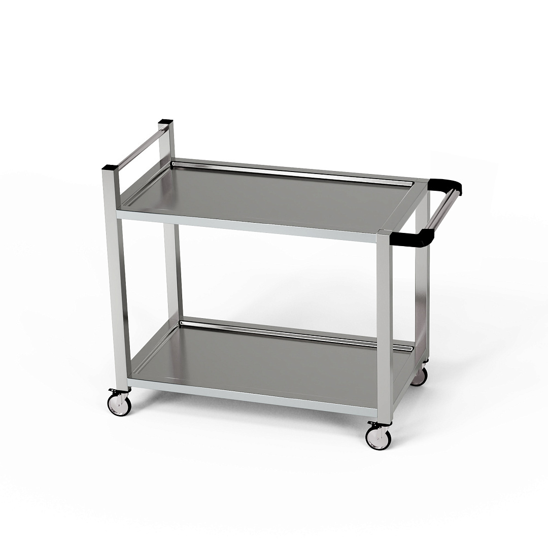 Cărucior cu 2 rafturi din oțel inoxidabil 120x70x85 cm | FORGAST