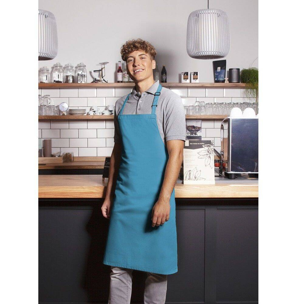Șorț de bucătar de bază 75 x 90 cm cu cataramă turcoaz | KARLOWSKY BLS 4-43-Stck