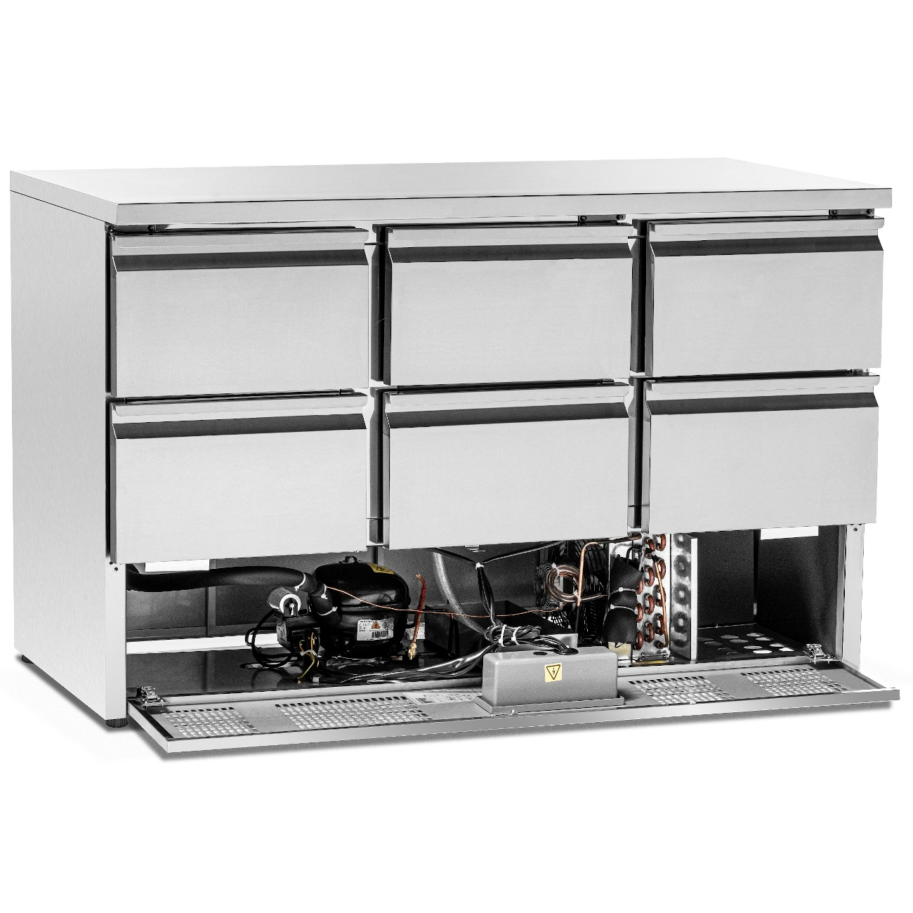 Masă frigorifică cu 6 sertare, 400 l, cu unitate inferioară FORGAST FG07009