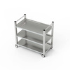 Cărucior cu 3 rafturi din oțel inoxidabil cu mâner vertical 100x40x85 cm | FORGAST