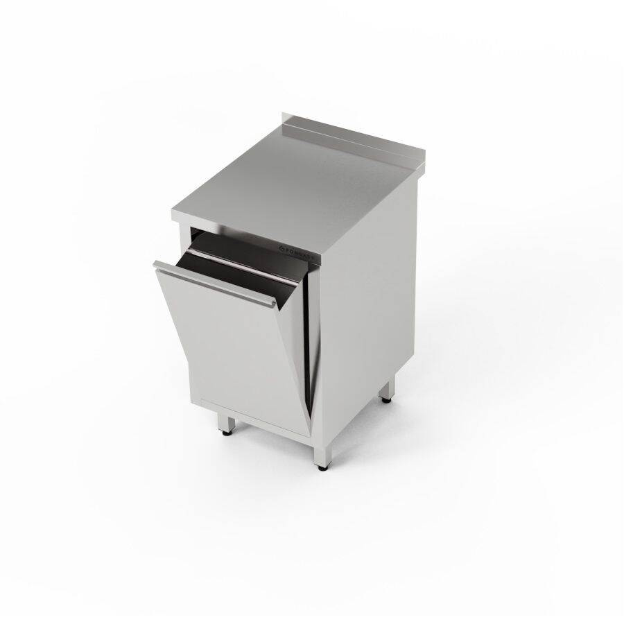 Masă inox cu coș basculant 60x60x85 cm | FORGAST