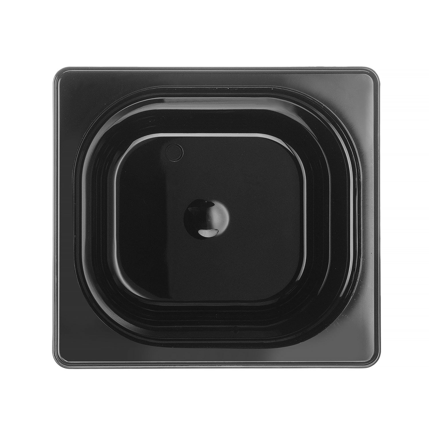 Recipient GN 1/6 ad. 15 cm din policarbonat negru | HENDI 862711
