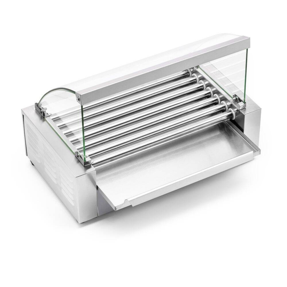 Grătar cu role pentru crenvurști cu protecție din sticlă, 7 role, 1.05 kW, 230 V | FORGAST FG09600