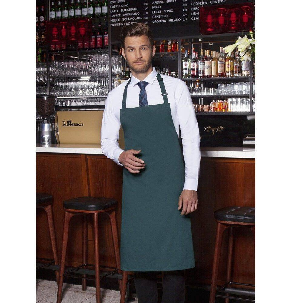 Șorț de bucătar Basic 75 x 90 cm cu cataramă, verde pin | KARLOWSKY BLS 4-80-Stck