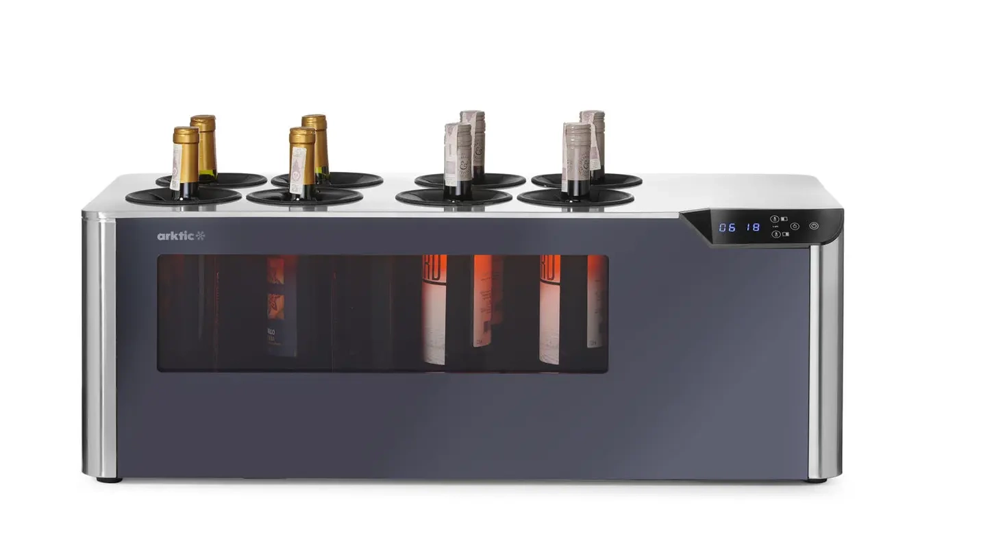 Răcitor de vinuri CELLAR pentru 8 sticle, reglabil, cu două zone | ARKTIC 237380