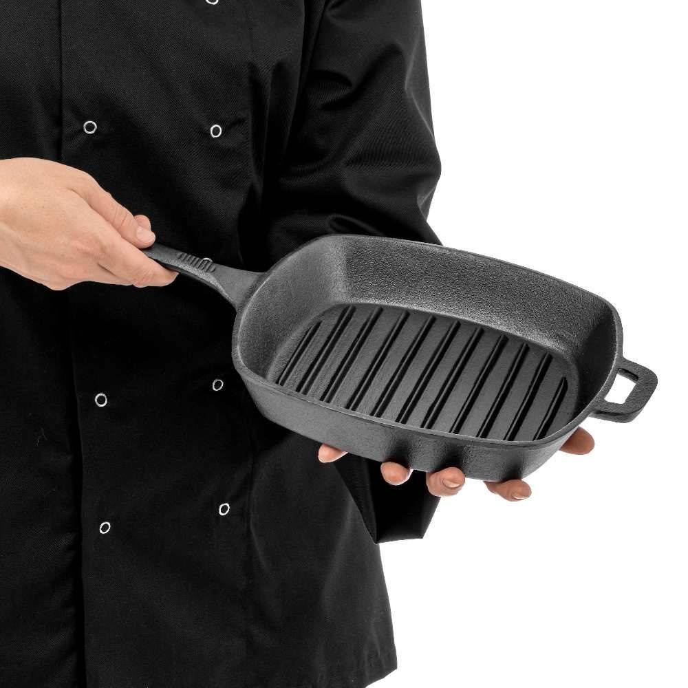 Tigaie grill pătrată din fontă 24x24 cm | FORGAST FG02305