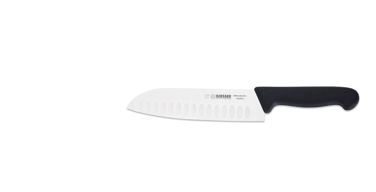 Cuțit de bucătar Santoku - 18cm, negru | GIESSER MESSER 8269 wwlk 18