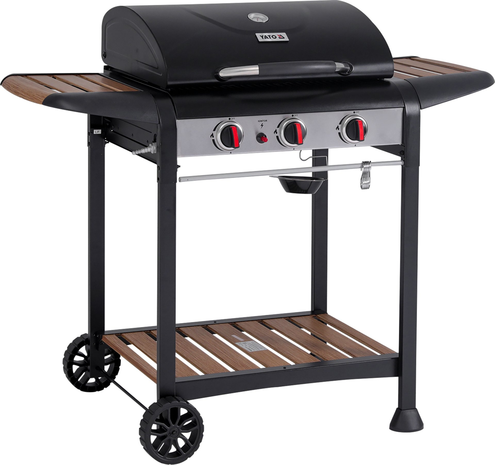 Grătar pe gaz, NATORI 9 kW, 3 arzătoare 60 x 42 cm | YATO YG-20009