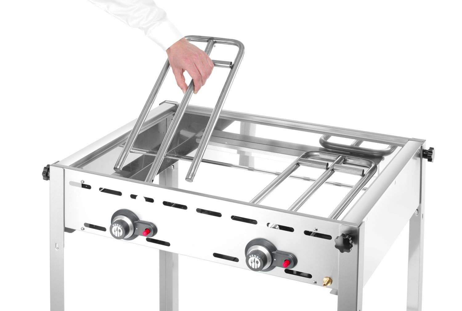 Grătar pe gaz Green Fire Profi Line cu 2 arzătoare HENDI 149508