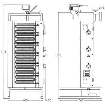 Gyros electric (kebab) - până la 50 kg | POTIS E-3