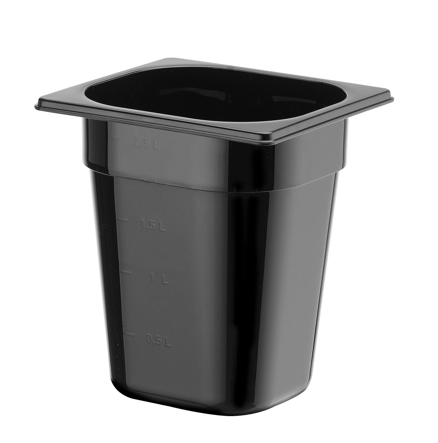 Recipient GN 1/6 adâncime 20 cm din policarbonat negru | HENDI 862704