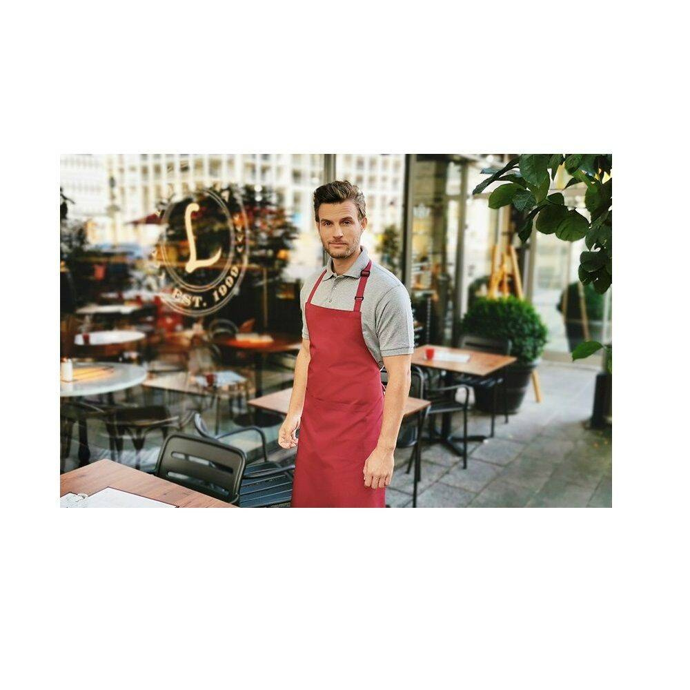 Șorț de bucătar de bază 75 x 90 cm cu buzunar și cataramă zmeură | KARLOWSKY BLS 5-89-Stck