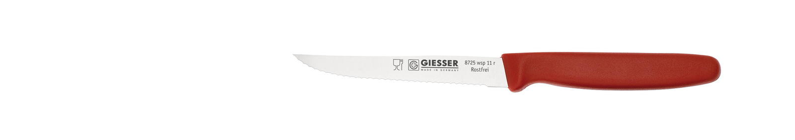 Cuțit pentru friptură cu margine zimțată - 11 cm, roșu | GIESSER MESSER 8725 wsp 11 r