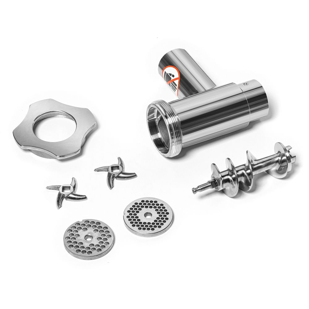 Mașină de tocat carne (mașină de tocat carne tip „lup”), 220 kg/h, 1.1 kW, oțel inoxidabil, 230 V | FORGAST FG10104