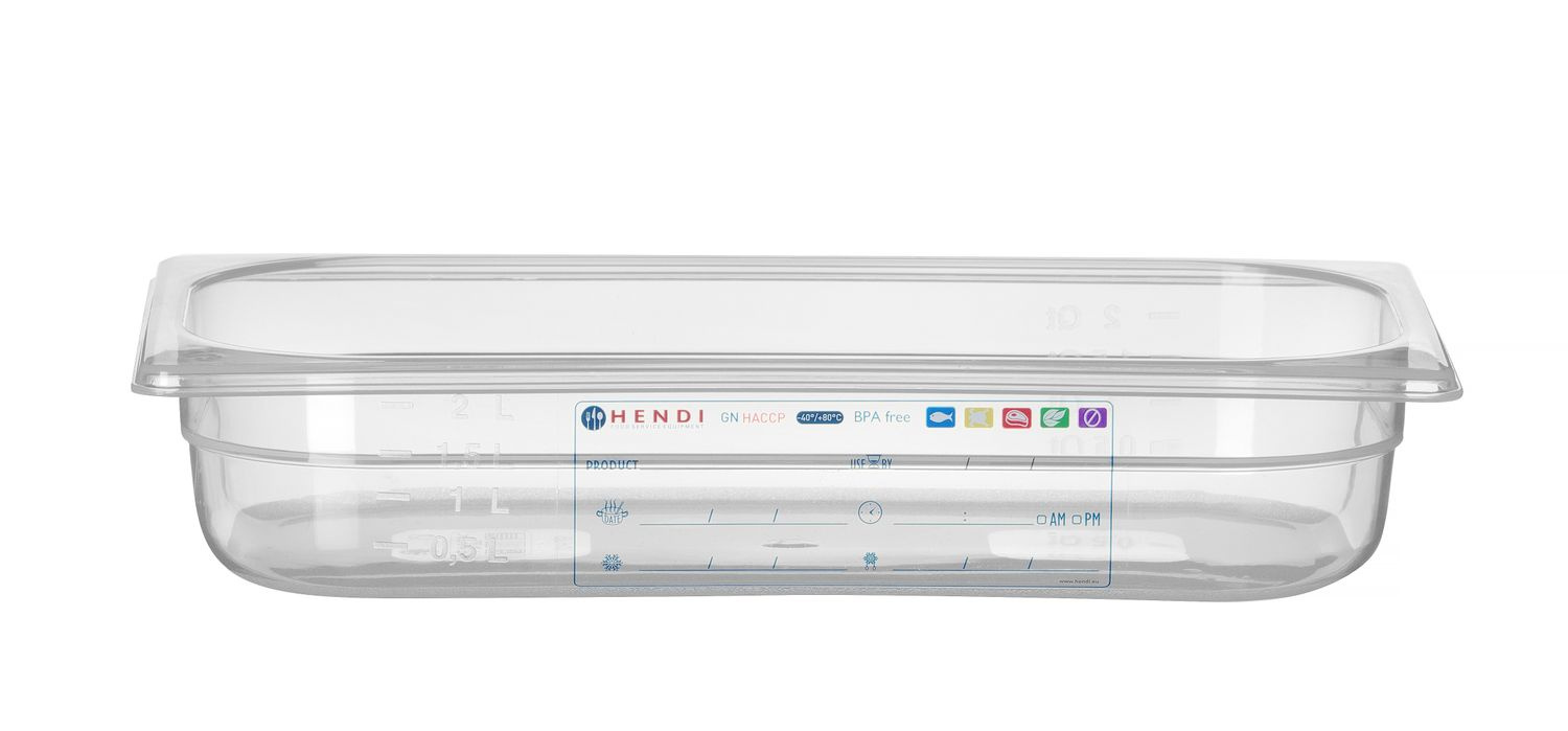 Recipient GN 1/3 adâncime 6,5 cm din polipropilenă HACCP | HENDI 880289