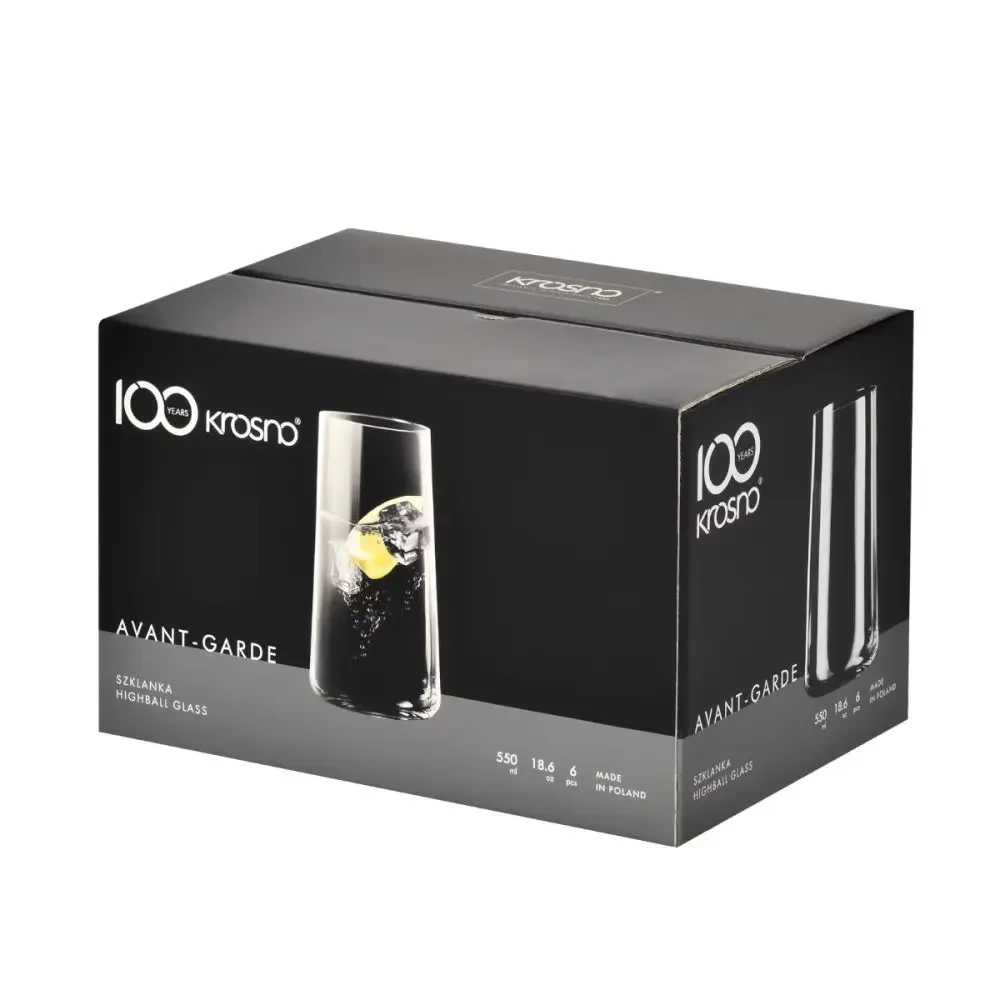 Pahare înalte pentru băuturi, Avant-Garde 540 ml - set 6 bucăți | KROSNO GLASS F68B042054003040