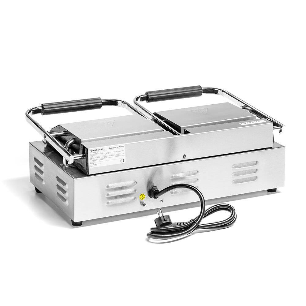 Grătar de contact dublu, plăci striate, 3.6 kW | FORGAST FG09202