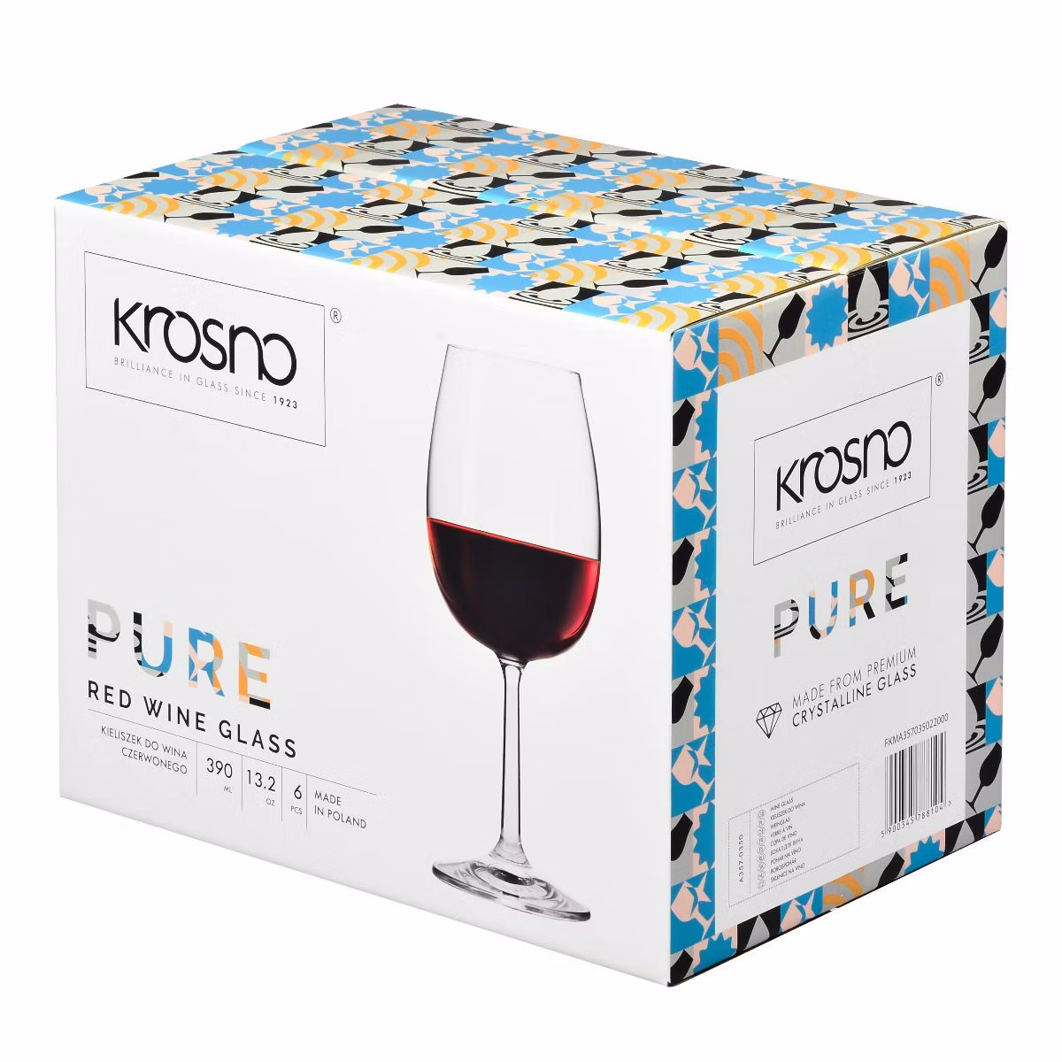 Pahare pentru vin roșu Pure 350 ml - set 6 bucăți | KROSNO FKMA357035022000