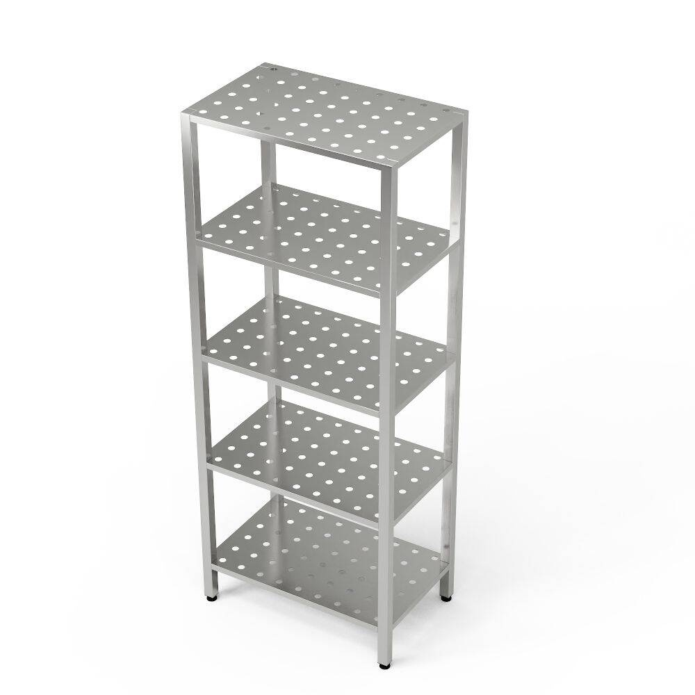 Raft perforat cu 5 rafturi din oțel inoxidabil 60x70x180 cm | FORGAST