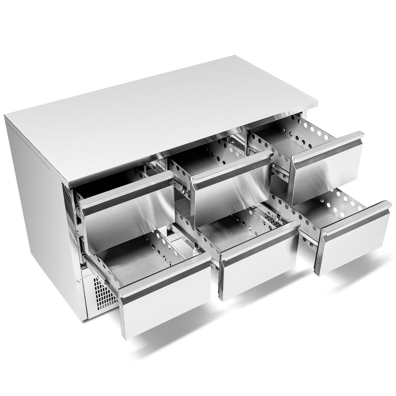 Masă frigorifică cu 6 sertare, 400 l, cu unitate inferioară FORGAST FG07009