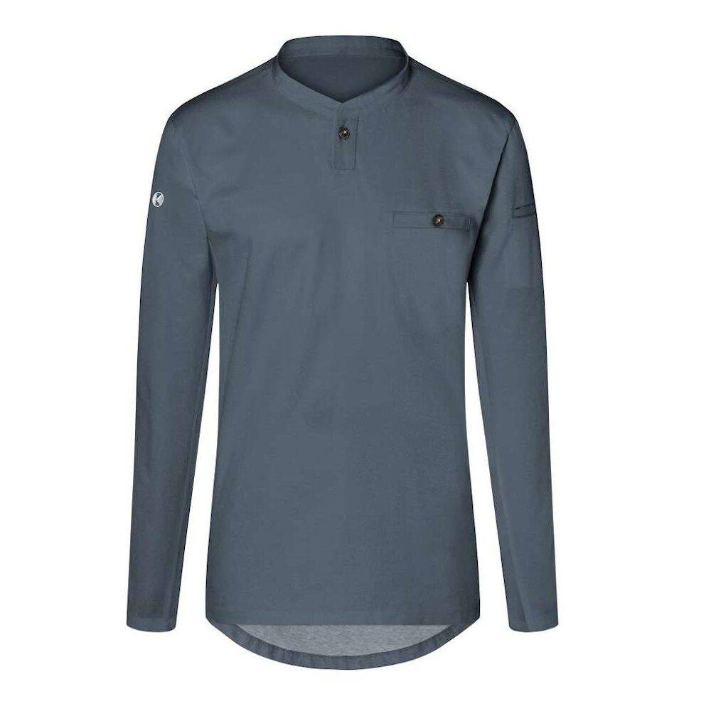 Cămașă de bucătar cu mânecă lungă antracit | KARLOWSKY TM 6-5