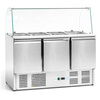 Masă frigorifică pentru salate cu 3 uși400 l, cu blat din sticlă FORGAST FG07104