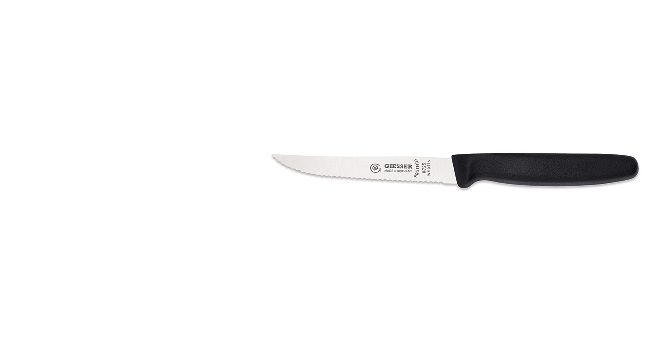 Cuțit pentru friptură cu margine zimțată - 11 cm, negru | GIESSER MESSER 8725 wsp 11