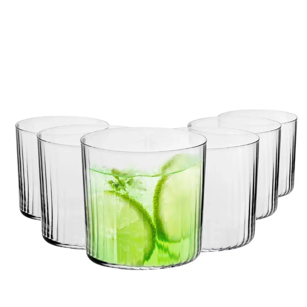 Pahare cu striații verticale Mixology 410 ml - set de 6 bucăți | KROSNO GLASS F68C366035011520
