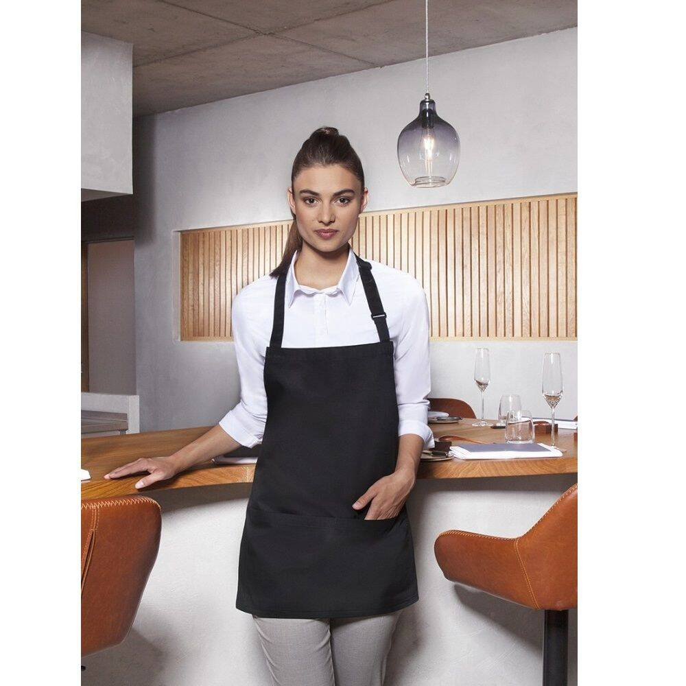 Șorț scurt de bază 75 x 60 cm cu buzunar și cataramă negru | KARLOWSKY BLS 6-1-Stck