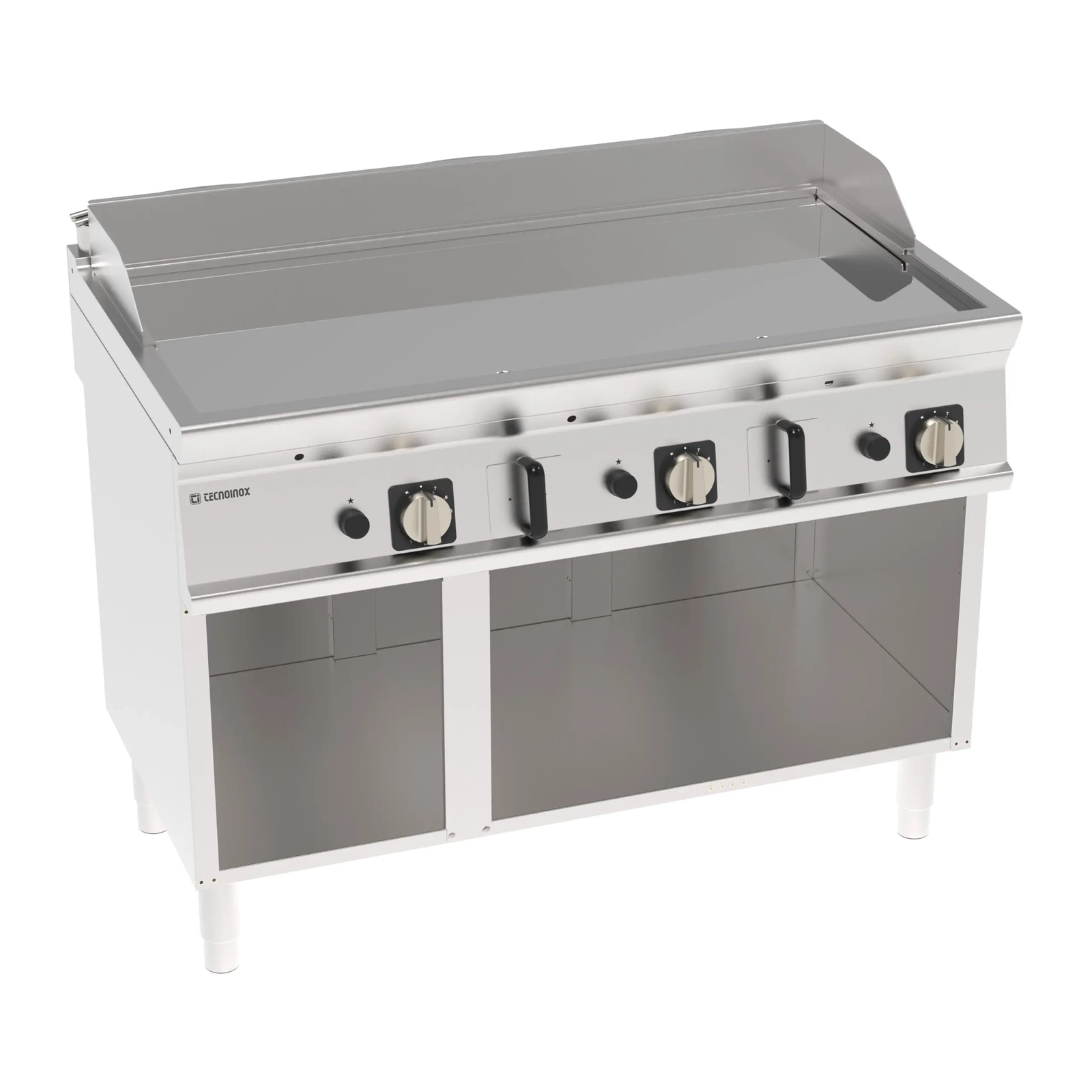 Grătar cu gaz neted, cromat, pe o bază deschisă 120 cm | TECNOINOX 713161