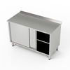 Masă de lucru din oțel inoxidabil cu dulap 190x60x85 cm | FORGAST