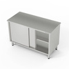 Masă de lucru pasantă din oțel inoxidabil cu dulap 190x60x85 cm | FORGAST