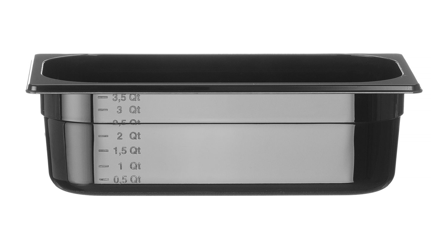 Recipient GN 1/3 adâncime 10 cm din policarbonat negru | HENDI 862520