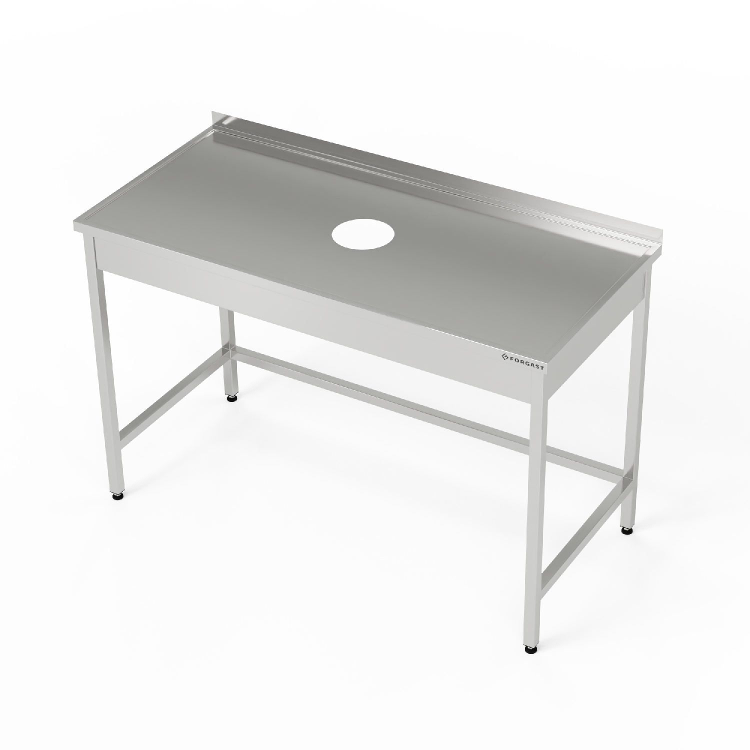 Masă inox cu deschidere pentru deșeuri 140x60x85 cm | FORGAST