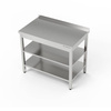Masă de lucru din oțel inoxidabil cu două rafturi 80x70x85 cm | FORGAST