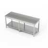 Masă de lucru centrală din oțel inoxidabil cu raft 240x70x85 cm | FORGAST