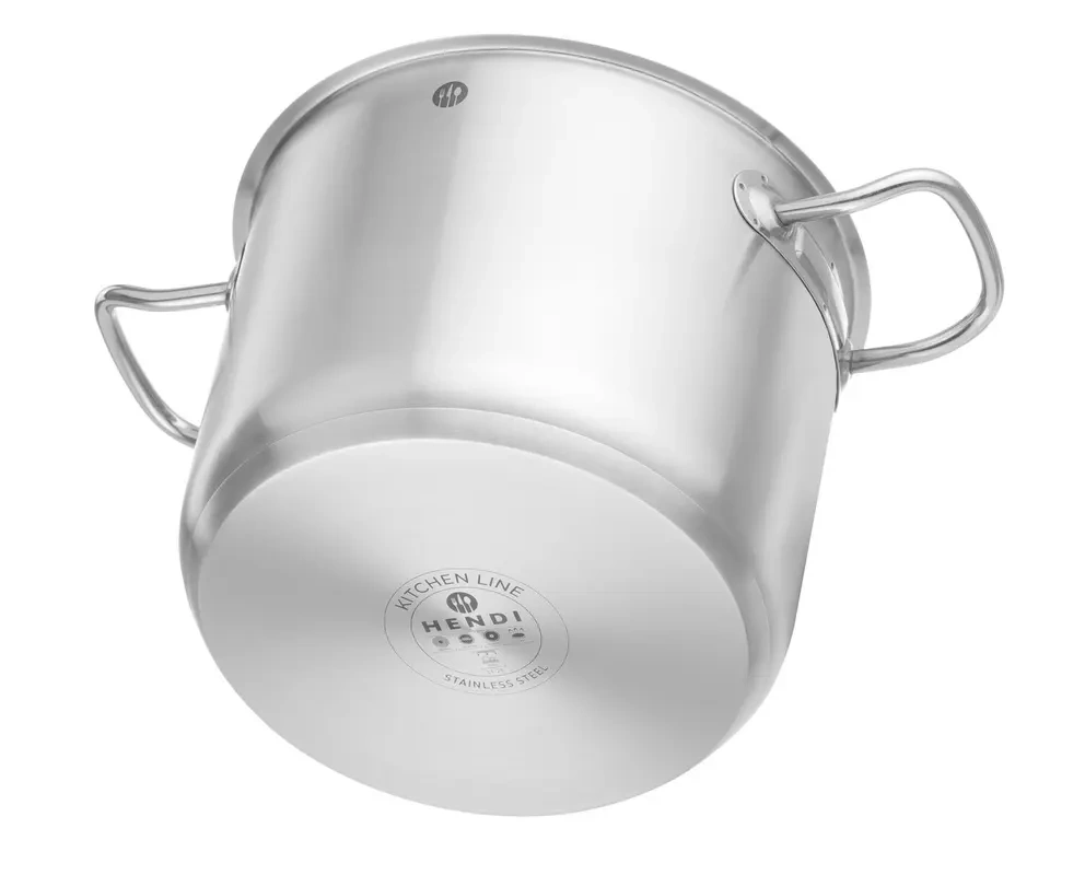 Oală înaltă din oțel inoxidabil fără capac, Kitchen Line, capacitate 5 l, diametru 20 cm, înălțime 16 cm | HENDI 837764