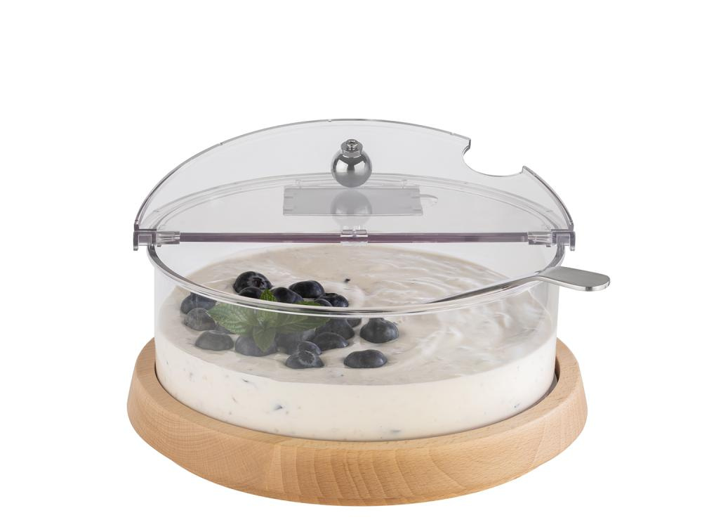 Bol mare de răcire cu bază din lemn TOP FRESH cu element de răcire și capac, 26x15 cm | APS 11817