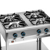 Cuptor pe gaz pentru servicii alimentare cu 4 arzătoare și raft inferior, 23 kW | FORGAST FG09453