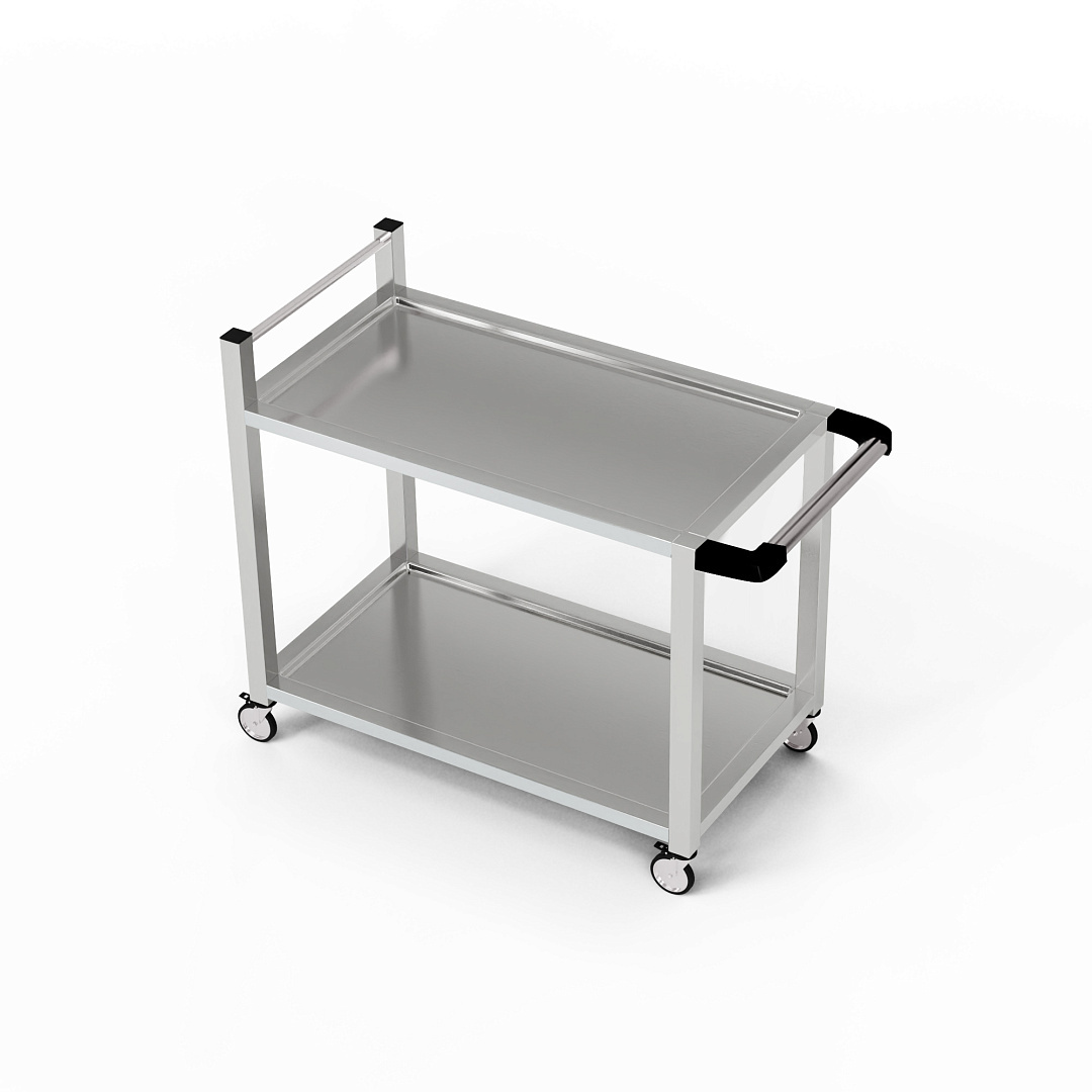 Cărucior cu 2 rafturi din oțel inoxidabil 100x40x85 cm | FORGAST