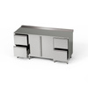 Masă de lucru din oțel inoxidabil cu dulap și 2 blocuri de 2 sertare 200x60x85 cm | FORGAST