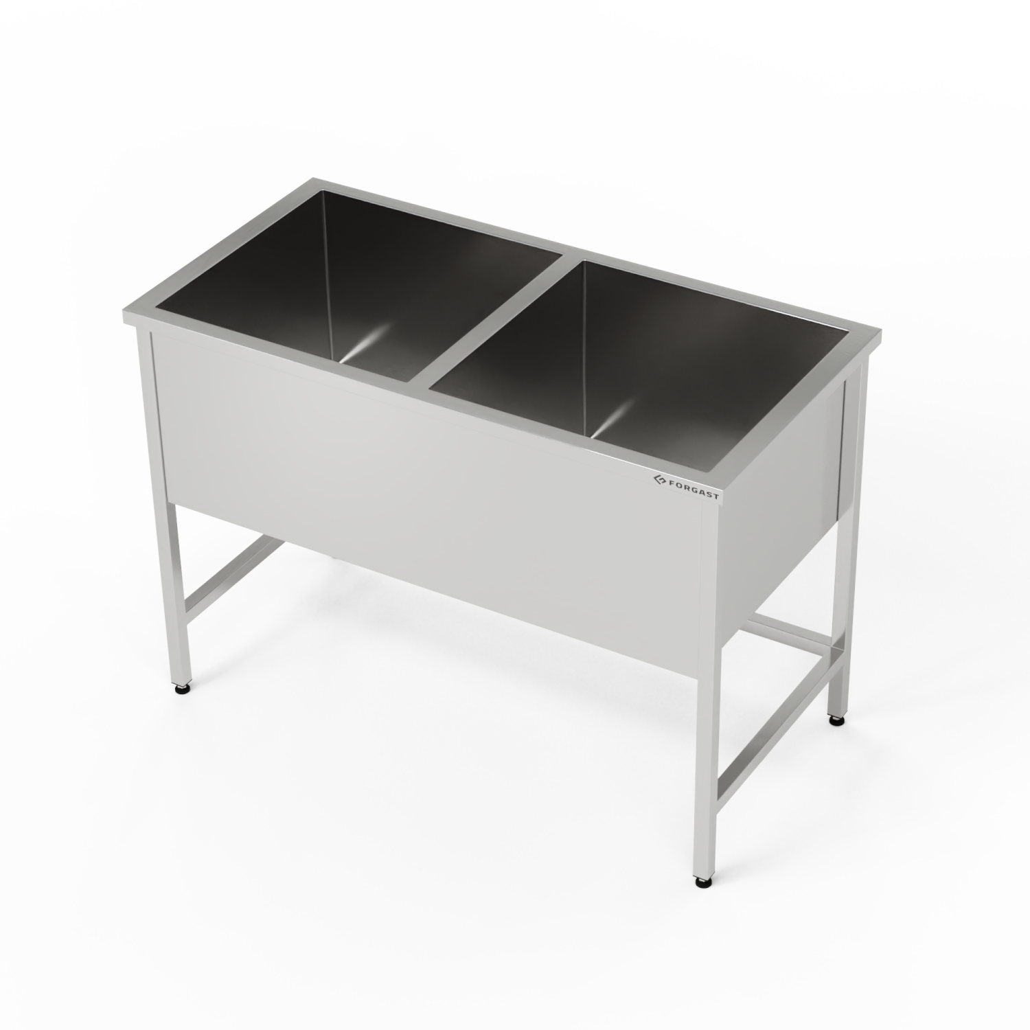 Bazin cu 2 camere din oțel inoxidabil (adâncime. 30 cm) 160x60x85 cm | FORGAST