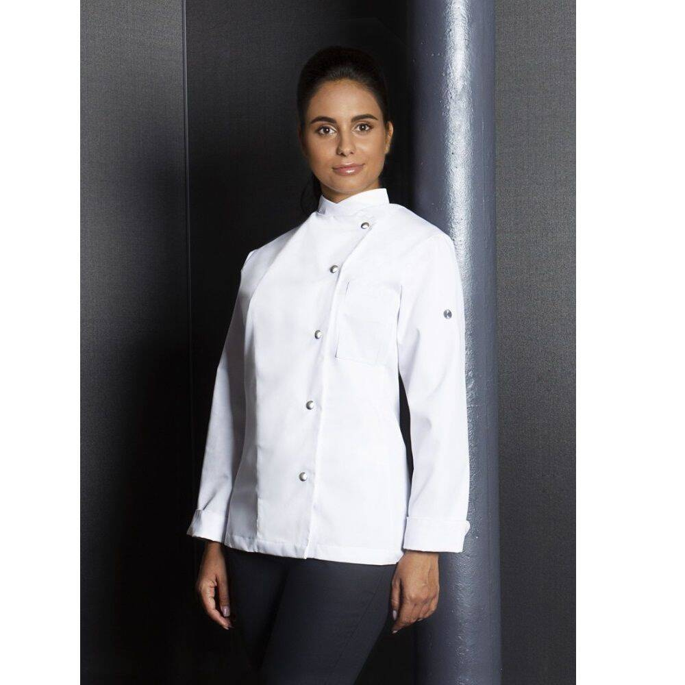 Bluză de bucătar Larissa albă | KARLOWSKY JF 3-3