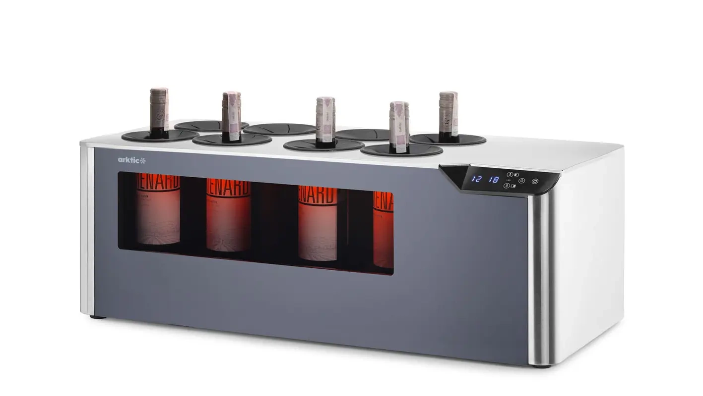 Răcitor de vinuri CELLAR pentru 8 sticle, reglabil, cu două zone | ARKTIC 237380