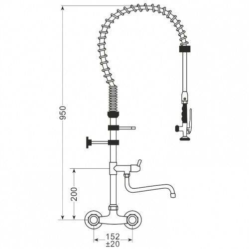 Mixer cu pulverizare montat pe perete | AiFO AG-1/05PFE