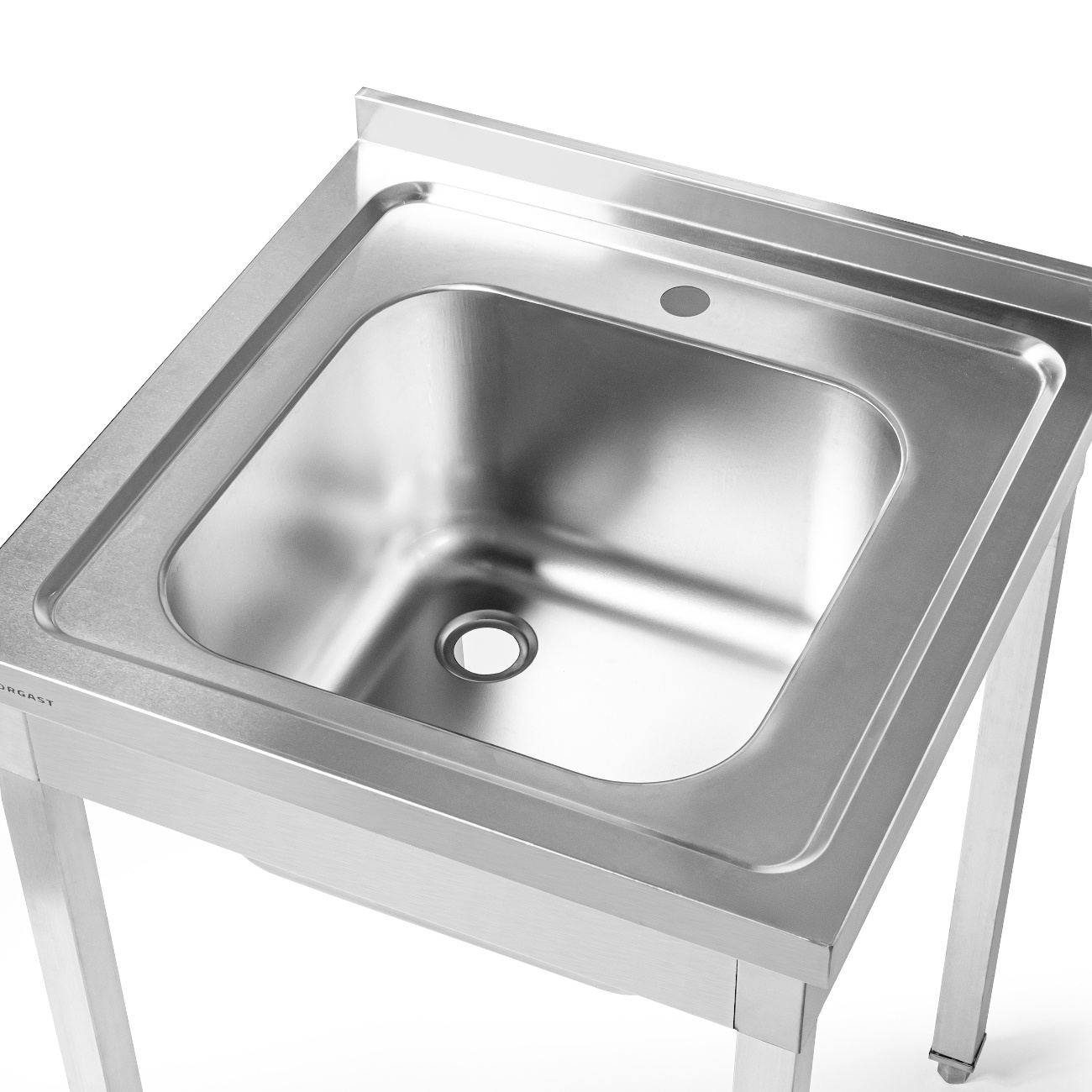Masă inox cu chiuvetă cu 1 vas 60x60x85 cu șuruburi | FORGAST FG15334