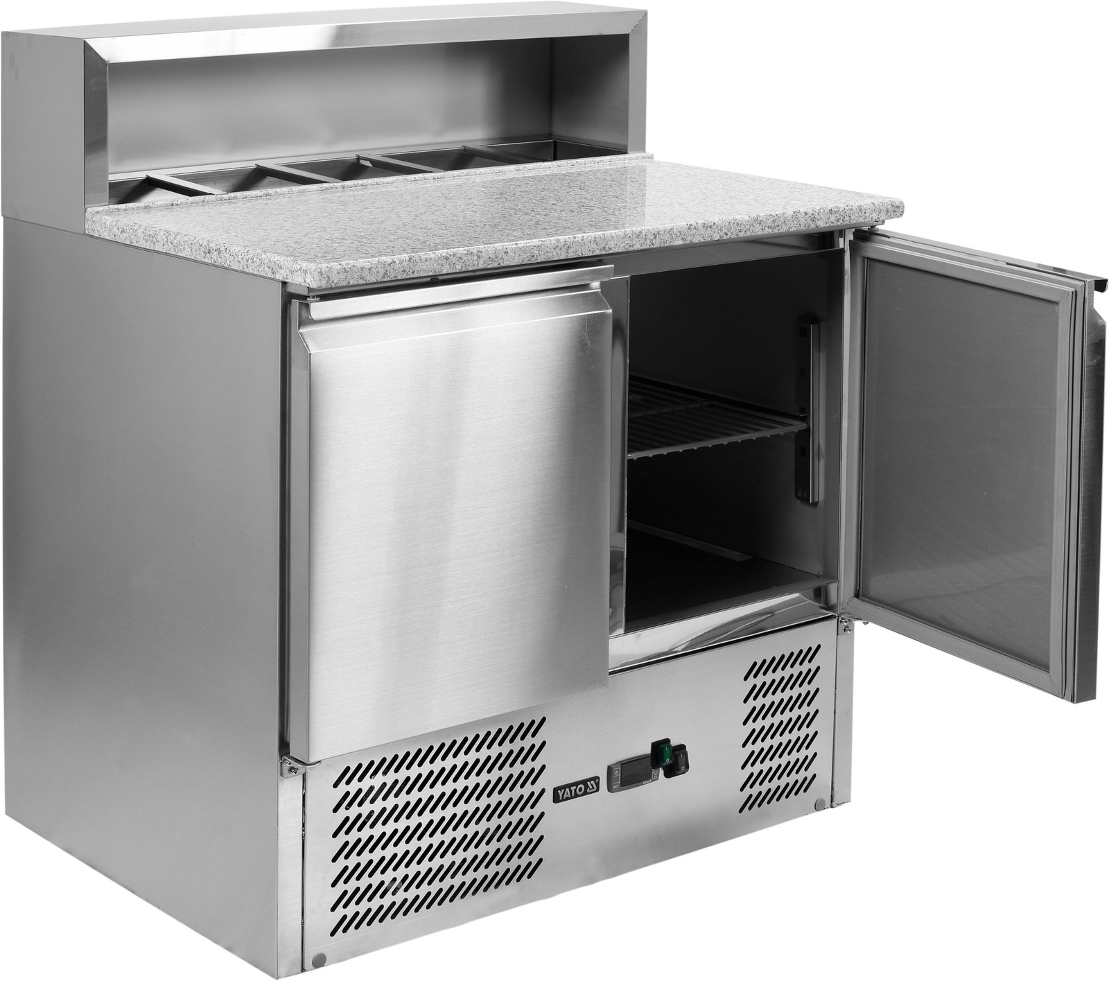 Masă frigorifică cu 2 uși pentru pizza cu extensie | YATO YG-05275