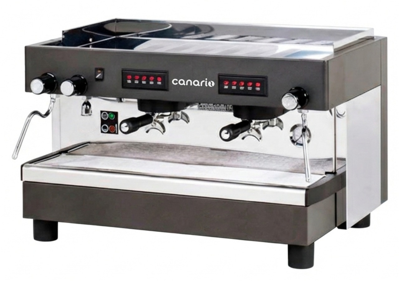 Espressor de cafea cu 2 grupuri, cu portafiltru, negru, 10,5 l, 4,5 kW, 230 V | CANARIO CAFE CC035
